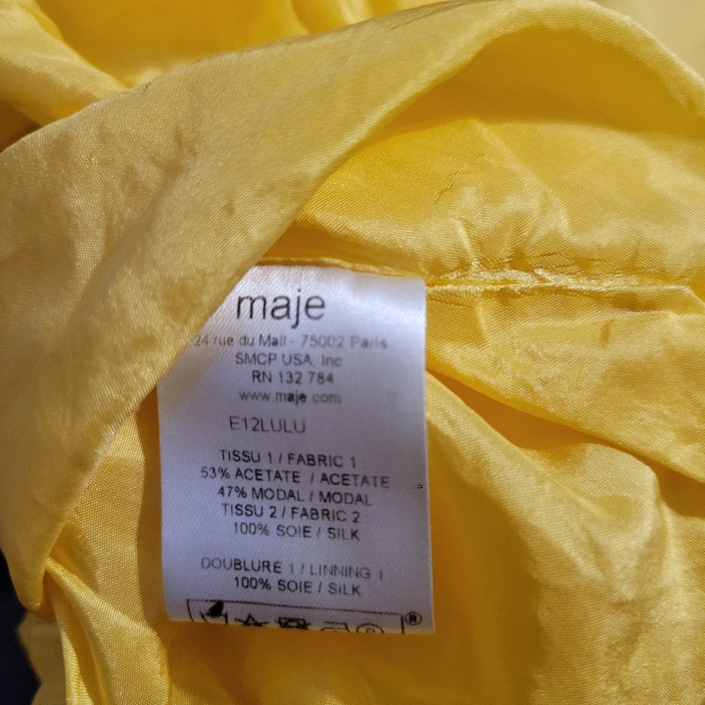 Maje Yellow Ruffle Mini Dress - Picture 7 of 7
